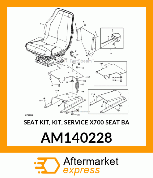 SEAT KIT, KIT, SERVICE X700 SEAT BA AM140228