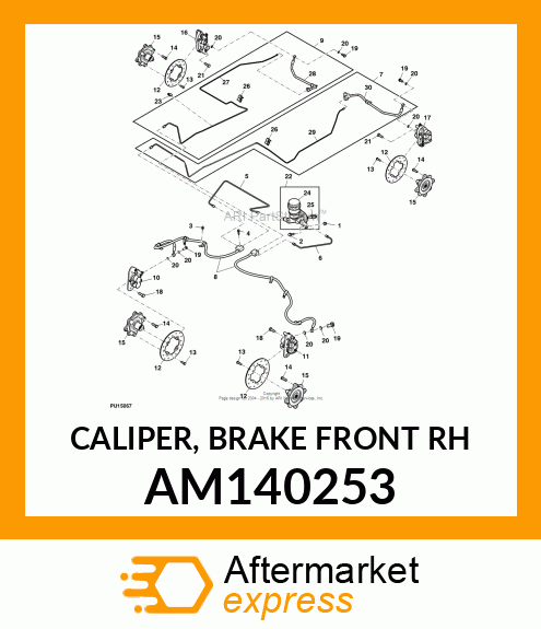 CALIPER, BRAKE FRONT RH AM140253