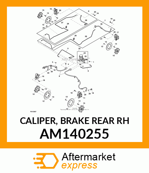 CALIPER, BRAKE REAR RH AM140255
