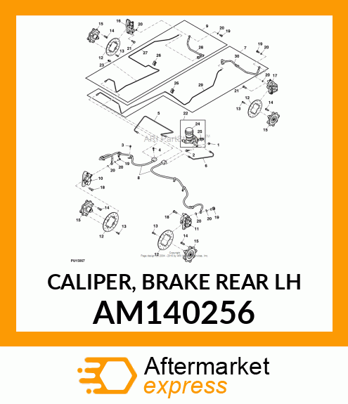 CALIPER, BRAKE REAR LH AM140256