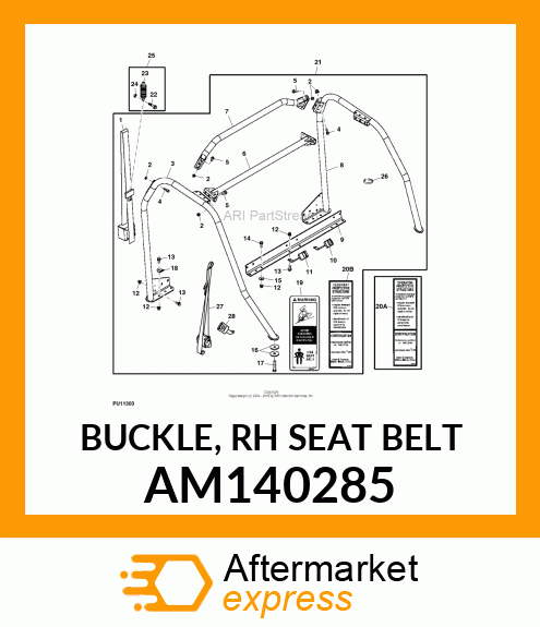 BUCKLE, RH SEAT BELT AM140285