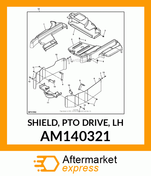 SHIELD, PTO DRIVE, LH AM140321