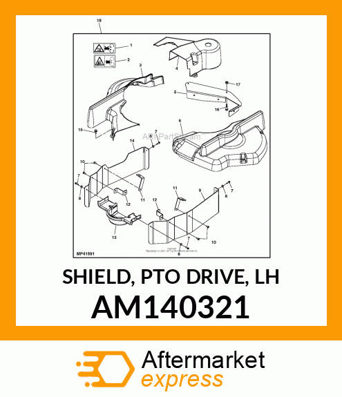 SHIELD, PTO DRIVE, LH AM140321