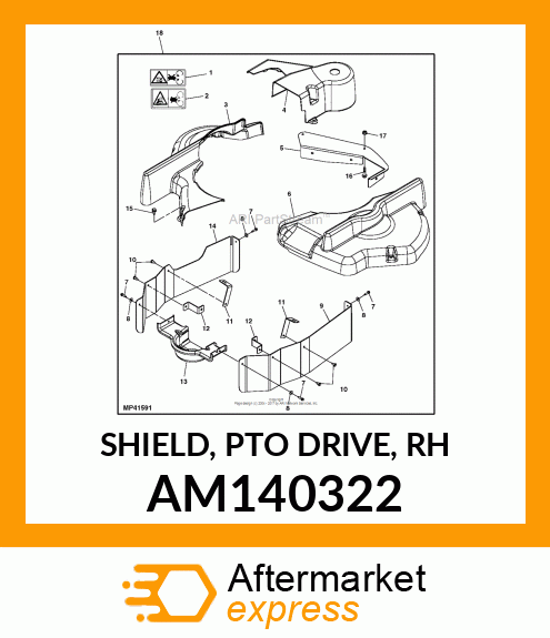 SHIELD, PTO DRIVE, RH AM140322