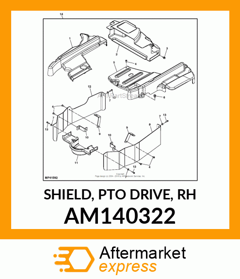 SHIELD, PTO DRIVE, RH AM140322