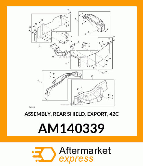 ASSEMBLY, REAR SHIELD, EXPORT, 42C AM140339