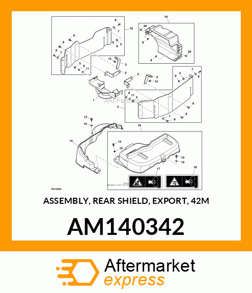 ASSEMBLY, REAR SHIELD, EXPORT, 42M AM140342