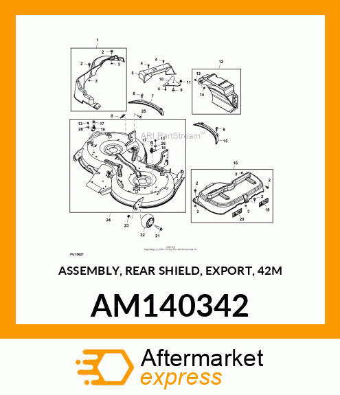 ASSEMBLY, REAR SHIELD, EXPORT, 42M AM140342