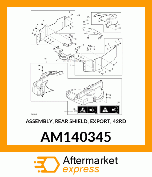 ASSEMBLY, REAR SHIELD, EXPORT, 42RD AM140345