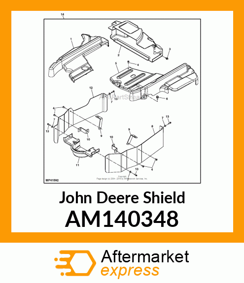 ASM, REAR SHIELD, EXP, 48,54,CP AM140348