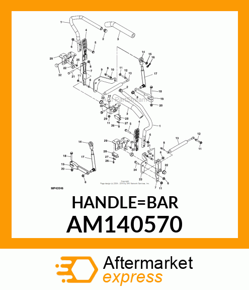 HANDLEBAR, W/ GRIP FOR SERVICE AM140570