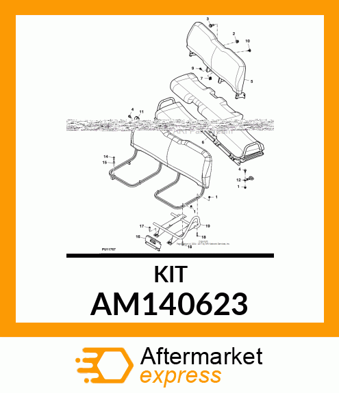 SEAT, BACK ASSY, BENCH, YELLOW AM140623