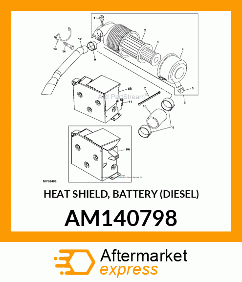 HEAT SHIELD, BATTERY (DIESEL) AM140798