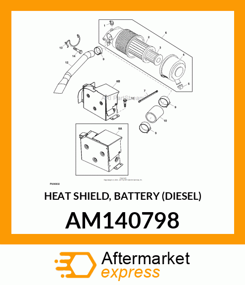 HEAT SHIELD, BATTERY (DIESEL) AM140798