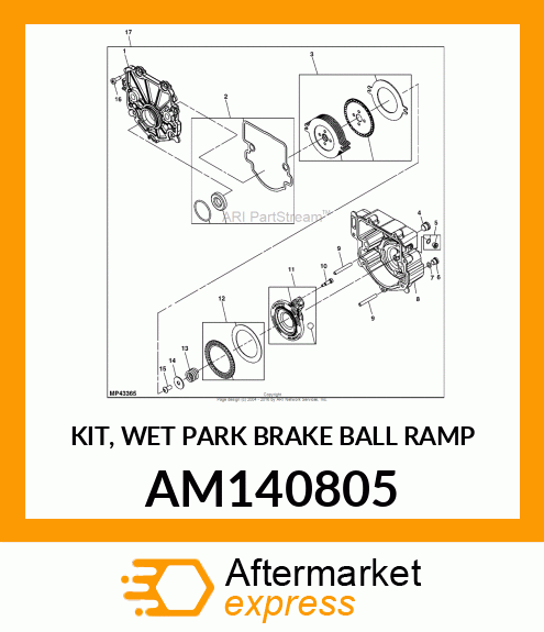 KIT, WET PARK BRAKE BALL RAMP AM140805