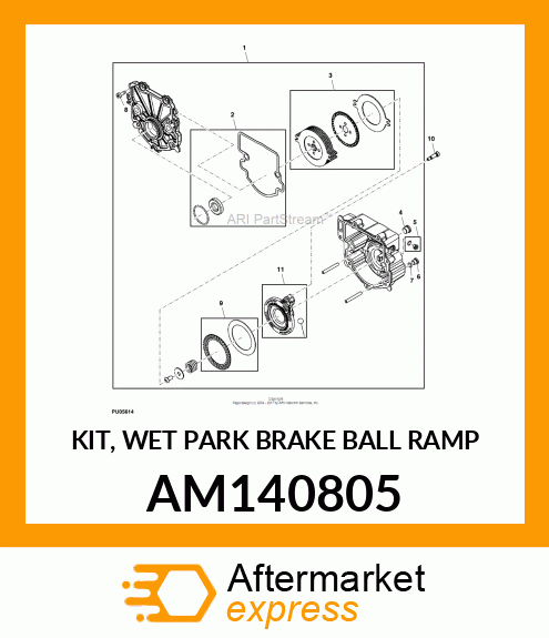 KIT, WET PARK BRAKE BALL RAMP AM140805