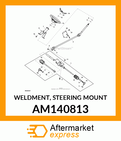 WELDMENT, STEERING MOUNT AM140813