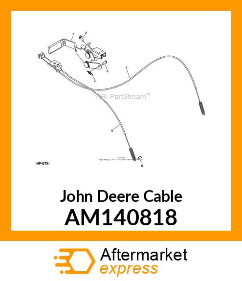 CABLE ASSEMBLY, PARK BRAKE AM140818