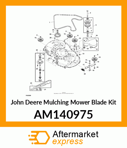 MOWER BLADE KIT, 42R MULCH BLADE KI AM140975