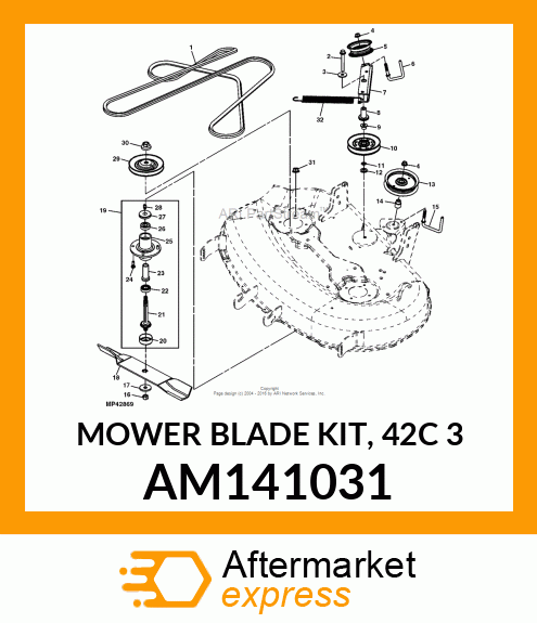 MOWER BLADE KIT, 42C 3 AM141031