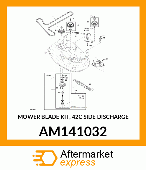 MOWER BLADE KIT, 42C SIDE DISCHARGE AM141032