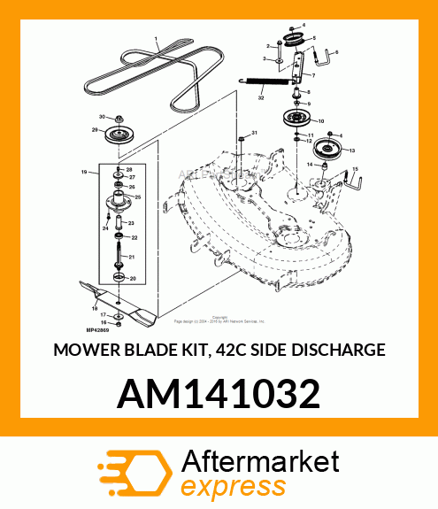 MOWER BLADE KIT, 42C SIDE DISCHARGE AM141032