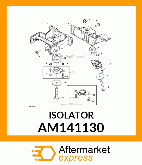 ISOLATOR, ENGINE, FRONT AM141130