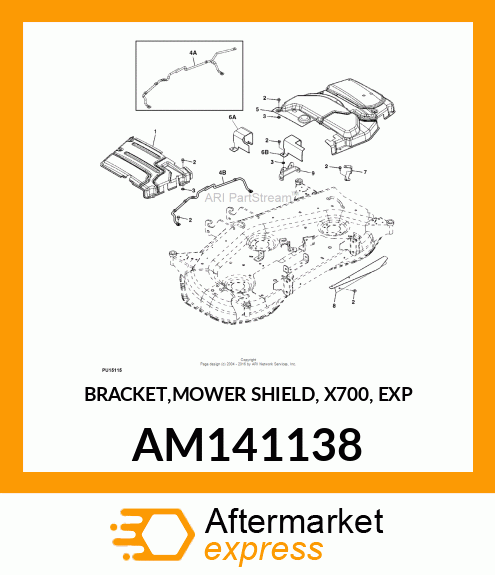 BRACKET,MOWER SHIELD, X700, EXP AM141138