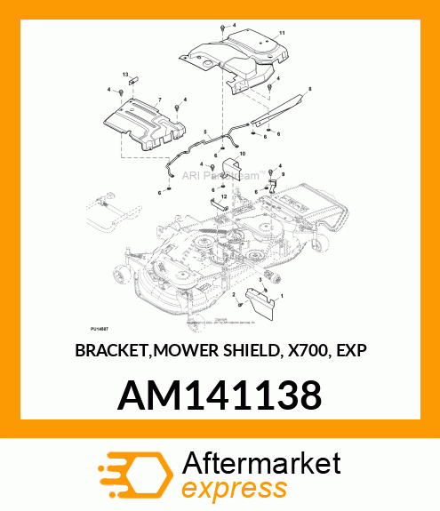 BRACKET,MOWER SHIELD, X700, EXP AM141138