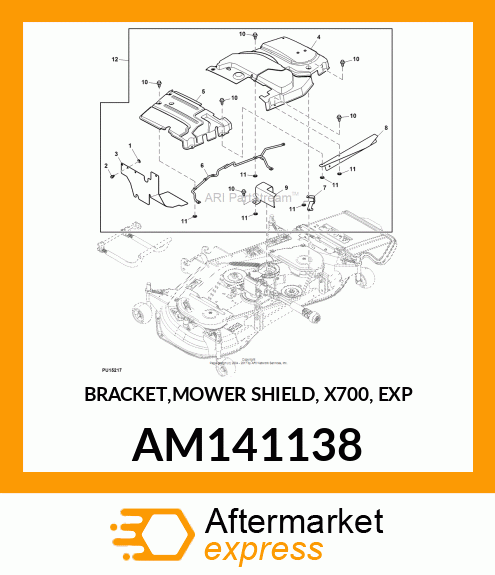 BRACKET,MOWER SHIELD, X700, EXP AM141138