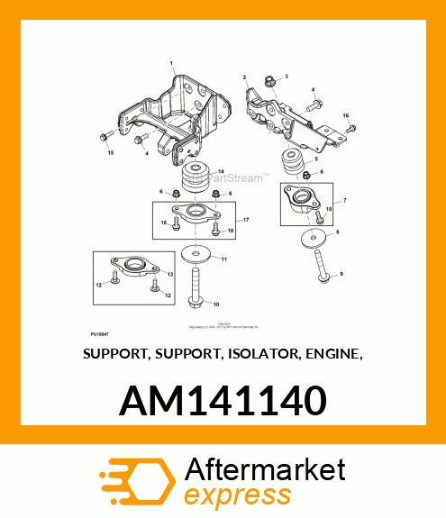 SUPPORT, SUPPORT, ISOLATOR, ENGINE, AM141140