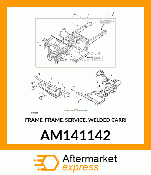 FRAME, FRAME, SERVICE, WELDED CARRI AM141142