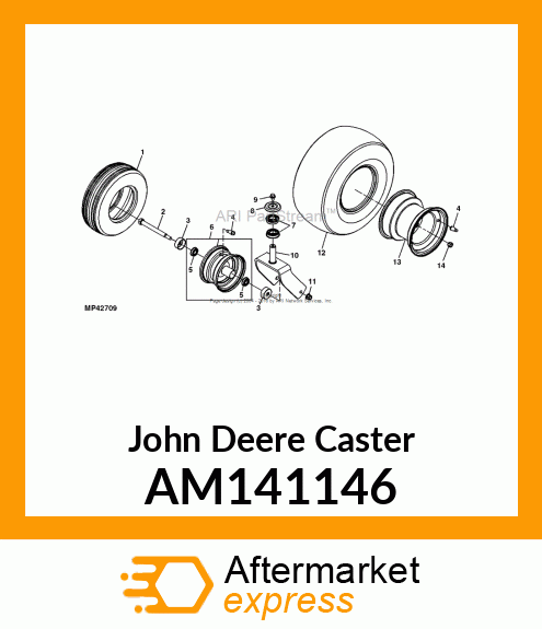 WELDMENT, CASTER FORK AM141146