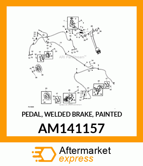 PEDAL, WELDED BRAKE, PAINTED AM141157