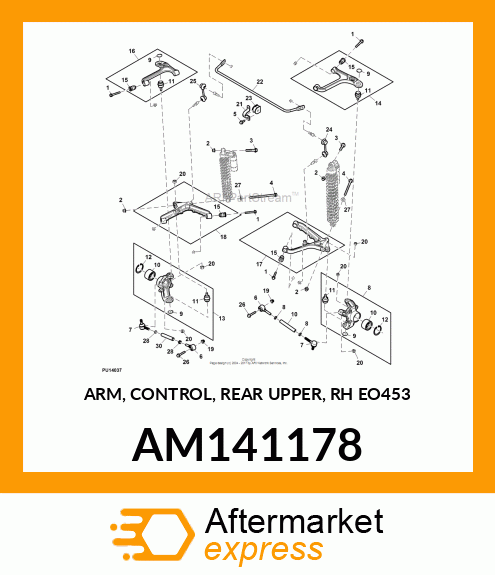 ARM, CONTROL, REAR UPPER, RH EO453 AM141178