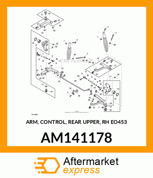 ARM, CONTROL, REAR UPPER, RH EO453 AM141178