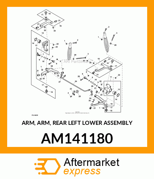 ARM, ARM, REAR LEFT LOWER ASSEMBLY AM141180