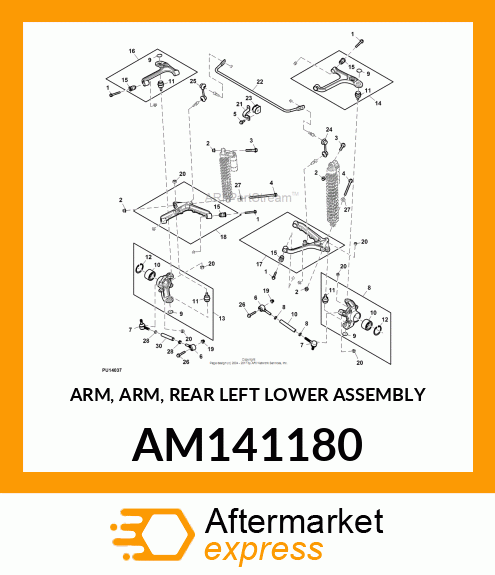 ARM, ARM, REAR LEFT LOWER ASSEMBLY AM141180