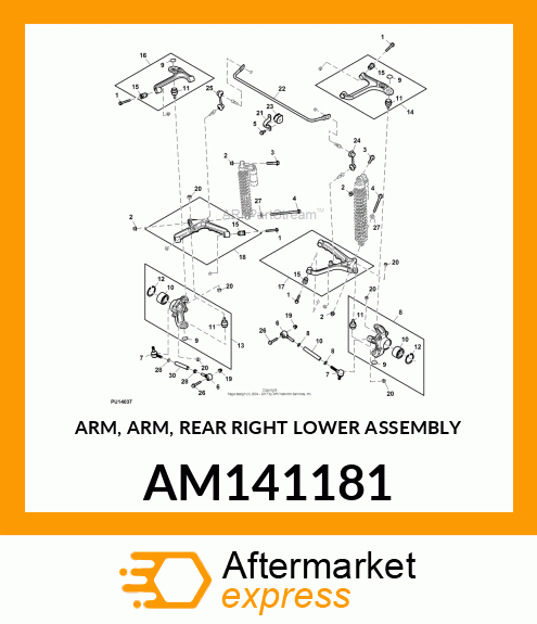 ARM, ARM, REAR RIGHT LOWER ASSEMBLY AM141181