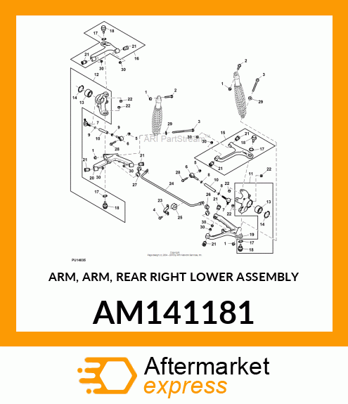 ARM, ARM, REAR RIGHT LOWER ASSEMBLY AM141181