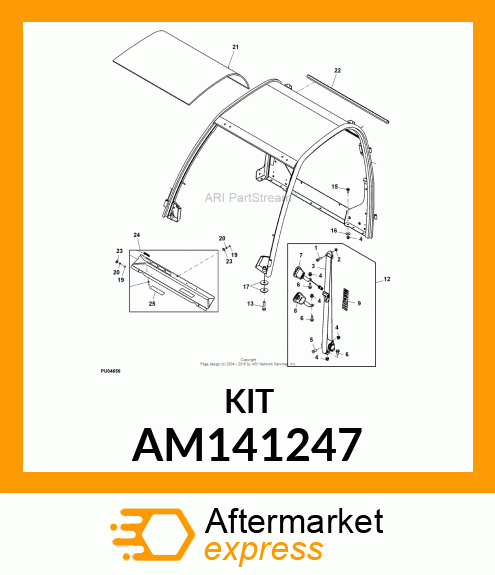 PLUG KIT, KIT, ROOF PLUG (FRONT) AM141247