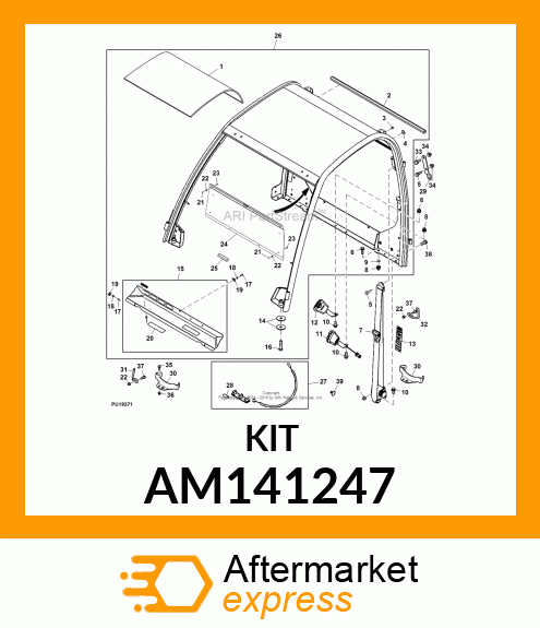 PLUG KIT, KIT, ROOF PLUG (FRONT) AM141247