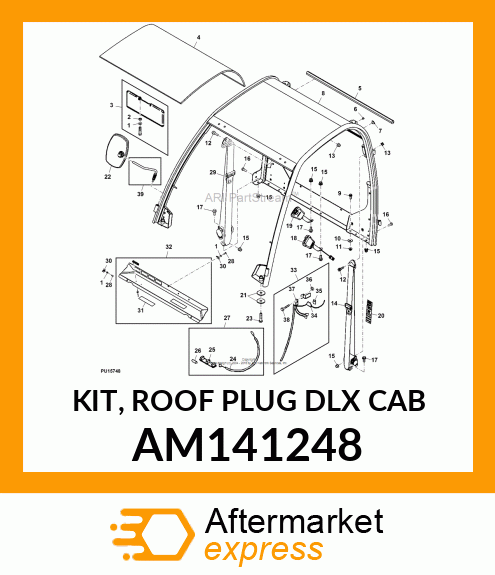 KIT, ROOF PLUG DLX CAB AM141248