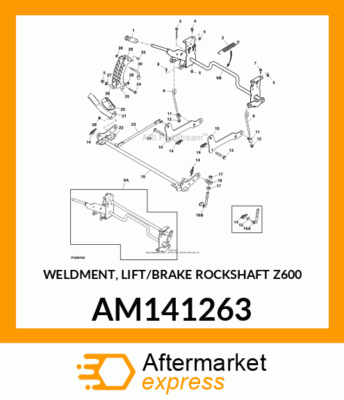 WELDMENT, LIFT/BRAKE ROCKSHAFT Z600 AM141263