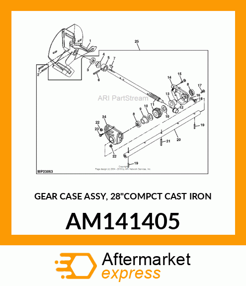GEAR CASE ASSY, 28"COMPCT CAST IRON AM141405