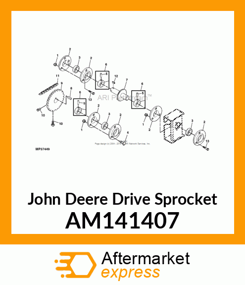 DRIVE SPROCKET, SHAFT, WELD SPROCKE AM141407