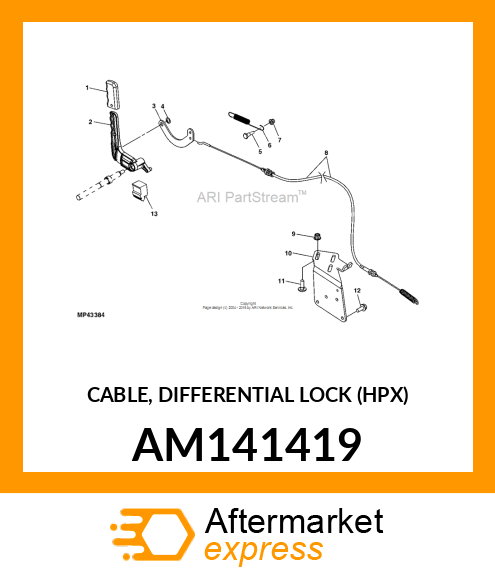 CABLE, DIFFERENTIAL LOCK (HPX) AM141419