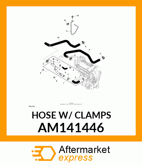 HOSE, HOSE ASSEMBLY, ELBOW AM141446