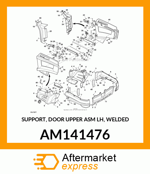 SUPPORT, DOOR UPPER ASM LH, WELDED AM141476