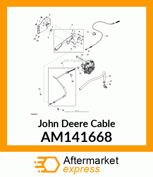 CABLE, DIFFERENTIAL LOCK CONTROL AM141668